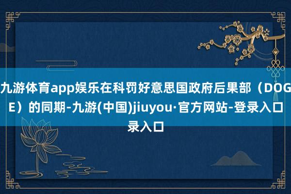 九游体育app娱乐在科罚好意思国政府后果部（DOGE）的同期-九游(中国)jiuyou·官方网站-登录入口